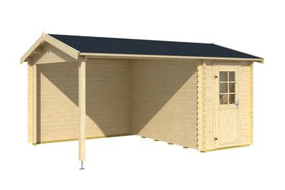 Abri de jardin en bois Wibo Lasita Maja surface totale extérieure 16,28m²