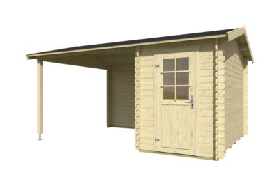 Abri de jardin en bois Wibo Lasita Maja surface totale extérieure 16,28m²