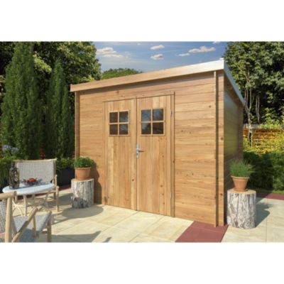 Abri de jardin en bois Zoé 3 autoclave White Wood simple vitrage surface extérieure totale 7m²