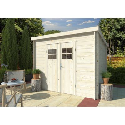Abri de jardin en bois Zoé 3 naturel White Wood simple vitrage surface extérieure totale 7m²