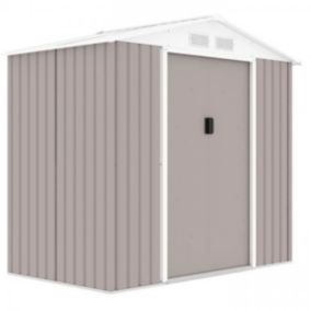 Abri de jardin en métal 2,71 m² - 213 x 127 x 195 cm - Kit d'ancrage inclus - Taupe