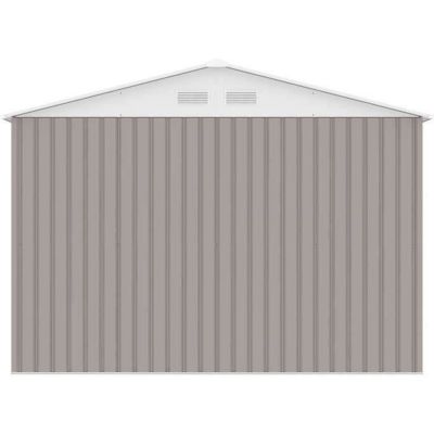 Abri de jardin en métal 7,06 m - 277 x 255 x 202 cm - MERCURE - Kit d'ancrage inclus, 2 portes coulissantes - Taupe