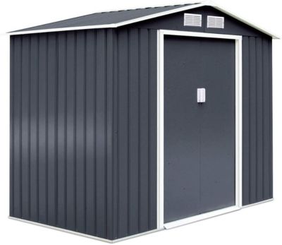 Abri de Jardin en Métal avec Portes Coulissantes 213 x 127 x 185 cm, 2.7m² Gris