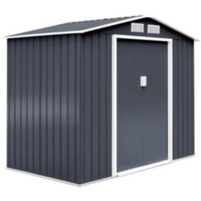 Abri de Jardin en Métal avec Portes Coulissantes 213 x 127 x 185 cm, 2.7m² Gris