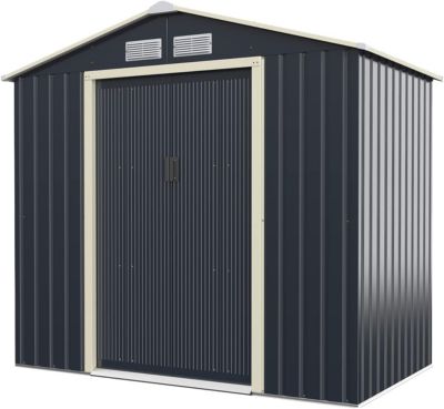 Abri de Jardin en Métal avec Portes Coulissantes 213 x 127 x 195 cm, 2.7m² Gris