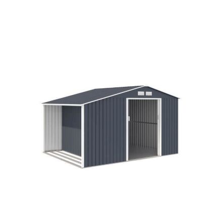 Abri de jardin en métal et abri bûches 8,72 m 342 x 255 x 202 NOVA — free download