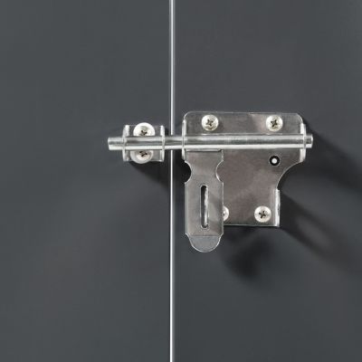 Abri de jardin en métal gris anthracite verrouillable multi-rangement pour stockage vélos, outils, poubelles