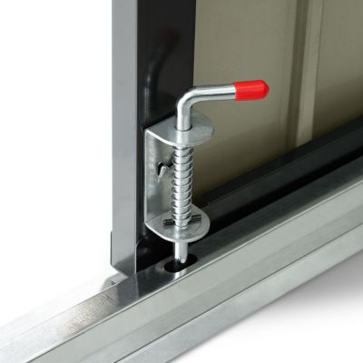 Abri de jardin en métal gris anthracite verrouillable multi-rangement pour stockage vélos, outils, poubelles