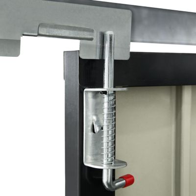 Abri de jardin en métal gris anthracite verrouillable multi-rangement pour stockage vélos, outils, poubelles