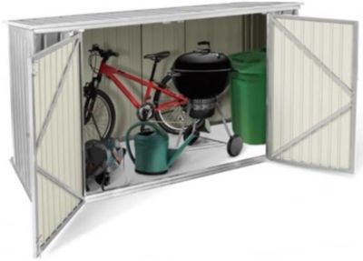 Abri de Jardin en métal Gris Clair verrouillable Multi-Rangement Stockage vélos, Outils, poubelles