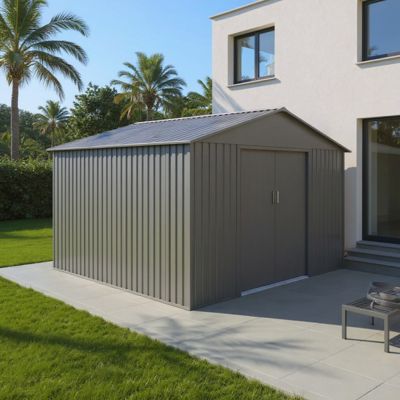 Abri de jardin en métal  - MJ 9,7 m² - Anthracite