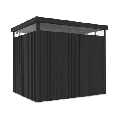 Abri de Jardin en Metal 5,23m2 Ice - Ép. Robuste 0,40mm - Lampe Incluse - Fermeture À Clé - Lumière 360 - Toit plat