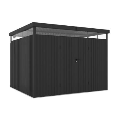 Abri de Jardin en Metal 7,66m2 Quarz - Ép. Robuste 0,40mm - Lampe Incluse - Fermeture À Clé - Lumière 360 -Toit plat