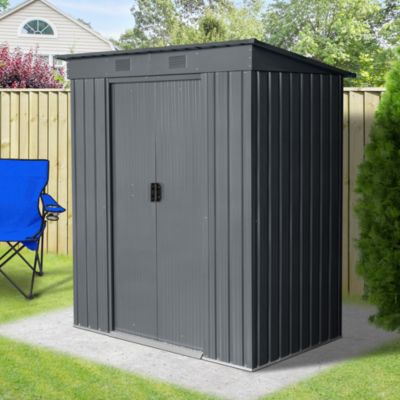 Abri de jardin en métal coloris gris ép.0,25 mm surface extérieure 1,91 m²