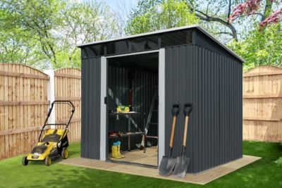 Abri de jardin en métal coloris gris ép.0,3 mm surface extérieure 4,59 m²