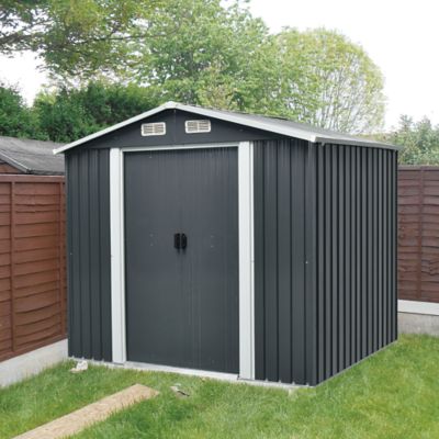 Abri de jardin en métal coloris gris ép.0,3 mm surface extérieure 4,62 m², GoodHome Basic