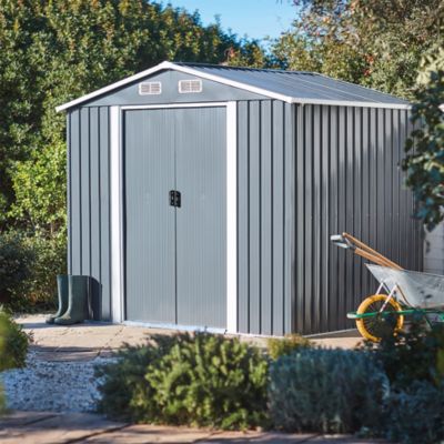 Abri de jardin en métal coloris gris ép.0,3 mm surface extérieure 4,62 m², GoodHome Basic