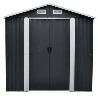 Abri de jardin en métal coloris gris ép.0,3 mm surface extérieure 4,62 m², GoodHome Basic