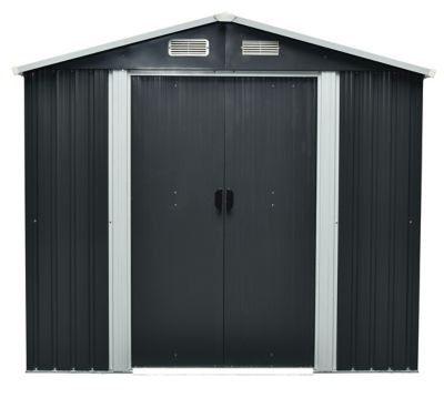 Abri de jardin en métal coloris gris ép.0,3 mm surface extérieure 4,62 m², GoodHome Basic