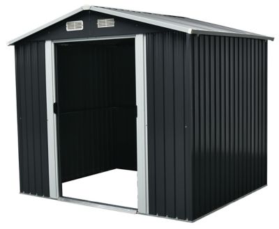 Abri de jardin en métal coloris gris ép.0,3 mm surface extérieure 4,62 m², GoodHome Basic