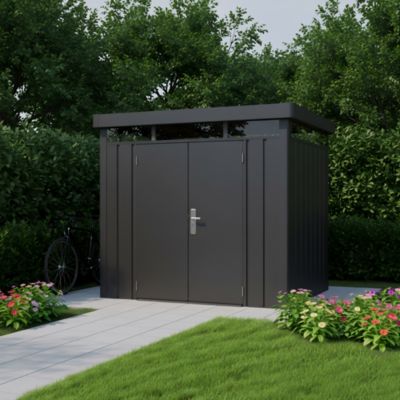 Abri de jardin en métal Curly Klikstrom coloris gris ép.0,4 mm surface extérieure totale 4,61 m²