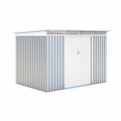 Abri de Jardin en Metal Gardiun London 5,71 m2 206x277x187 cm Ext. Acier Galvanise Argent/Blanc