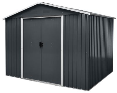 Abri de jardin en métal surface extérieure hors tout 5,06 m² gris anthracite