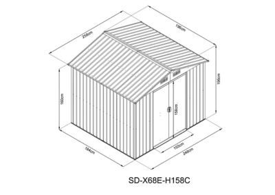 Abri de jardin en métal surface extérieure hors tout 5,06 m² gris anthracite