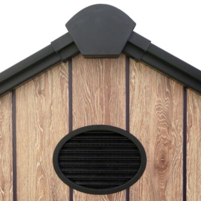Abri de jardin en résine 5,02 m² Oak O50 - Plancher inclus - Fenêtre latérale - Effet bois premium - Double porte large