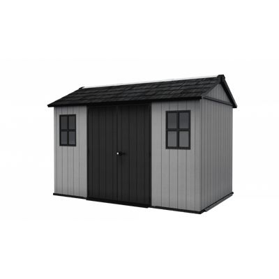 Abri de jardin en résine EVOTECH+ 350x230 cm avec plancher et double porte charge neige 150 kg/m² Newton Plus 7511/1175 Gris Keter