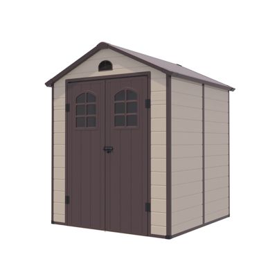 Abri de Jardin en Resine Gardiun Alessia A 3,57 m2 190x188x225 cm avec Plancher et Fenêtres Beige