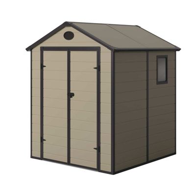 Abri de Jardin en Resine Gardiun Isabella 3,57 m2 190x188x225 cm Ecru/Marron Ext.