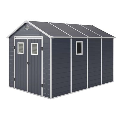 Abri de Jardin en Resine Gardiun Zoe D 8,90 m2 242x368x239 cm Plancher Gris Anthracite