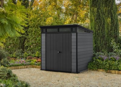 Abri de jardin en résine gris foncé 4,7m², Keter Cortina 77