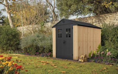Abri de jardin en résine imitation bois Darwin 68 Carolina Keter surface extérieure 4,5 m²
