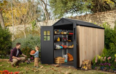Abri de jardin en résine imitation bois Darwin 68 Carolina Keter surface extérieure 4,5 m²