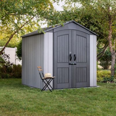 Abri de jardin en résine Stormdust Lifetime coloris gris & anthracite surface extérieure 4,58 m²