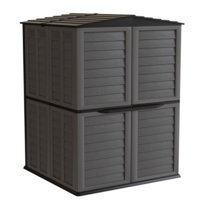 Abri de Jardin Extérieur Anthracite - Coffre de Jardin Polypropylène 151x146x200 - Rangement Outils, Vélos ARTPLAST