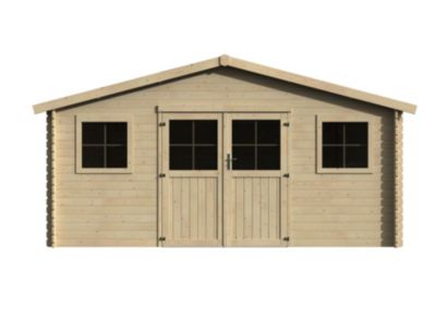 Abri de jardin Floridan en bois brut ép.28 mm surface extérieure totale 20.45m²