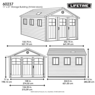 Abri de jardin / Garage résine Lifetime 60237 double pentes 21,44m²