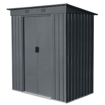 Abri de jardin GoodHome Basic en métal coloris gris ép.0,3 mm surface extérieure 1,91 m²