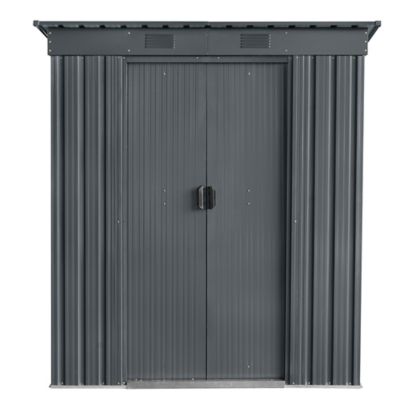 Abri de jardin GoodHome Basic en métal coloris gris ép.0,3 mm surface extérieure 1,91 m²