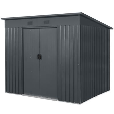 Abri de jardin GoodHome Basic en métal coloris gris ép.0,3 mm surface extérieure 4,59 m²