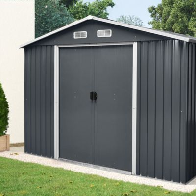 Abri de jardin GoodHome Basic en métal coloris gris ép.0,3 mm surface extérieure 9,05 m²