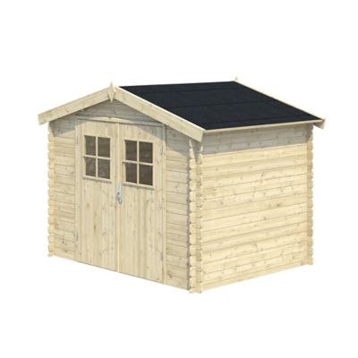 Abri de jardin GoodHome Mokau bois ép.19 mm surface totale 5,92 m²