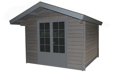 Abri de jardin Green Outside en composite coloris gris ép.28 mm surface extérieure 13 m²