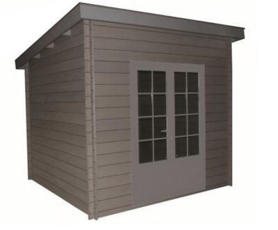 Abri de jardin Green Outside toit plat en composite coloris gris ép.28 mm surface extérieure 10 m²