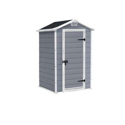 Abri de Jardin Gris Ventile Aspect Bois pour Exterieur