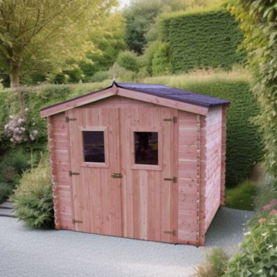 Abri de jardin Habrita bois l.263 x P.217 x H.212 cm surface totale 5,71m²