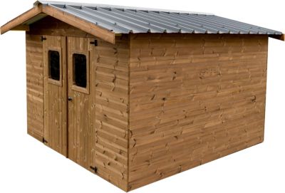 Abri de jardin Habrita bois l.316 x P.310 x H.235 cm surface totale 10,33 m²